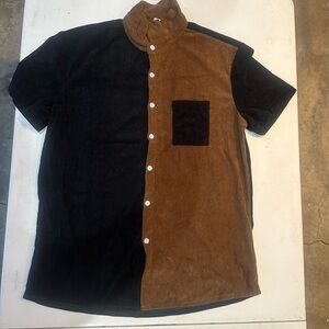 Two-Tone Black and Brown Men's Shirt